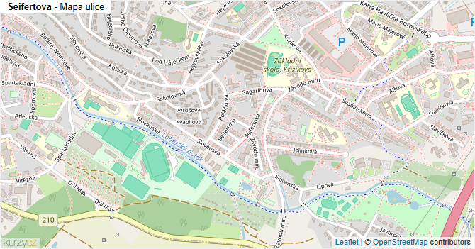 Seifertova - mapa ulice