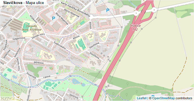 Slavíčkova - mapa ulice