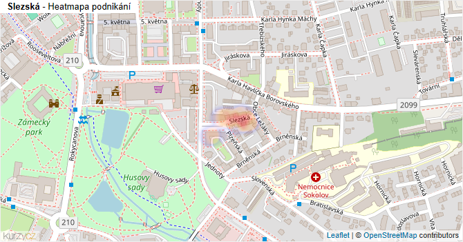 Slezská - mapa podnikání
