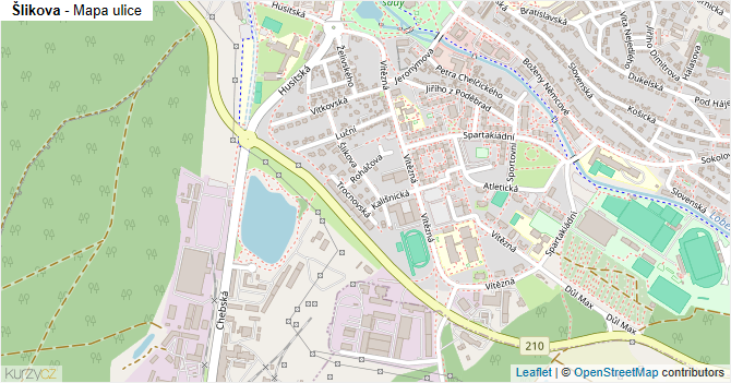 Šlikova - mapa ulice
