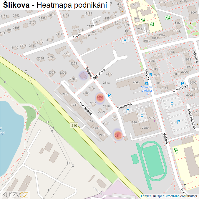 Mapa Šlikova - Firmy v ulici.