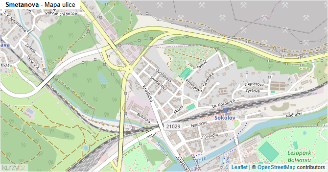 Smetanova - mapa ulice