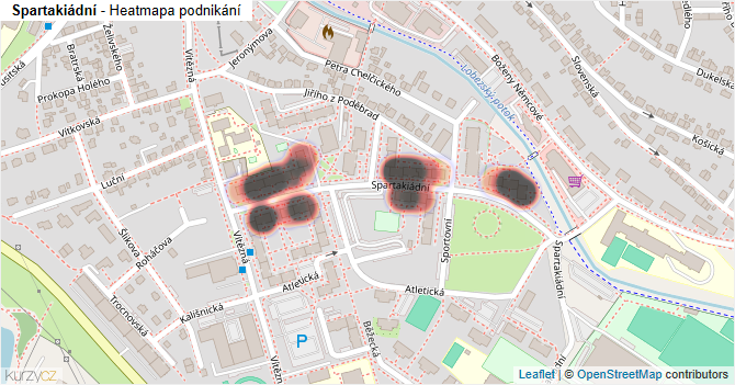Spartakiádní - mapa podnikání