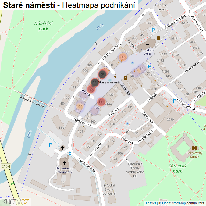 Mapa Staré náměstí - Firmy v ulici.