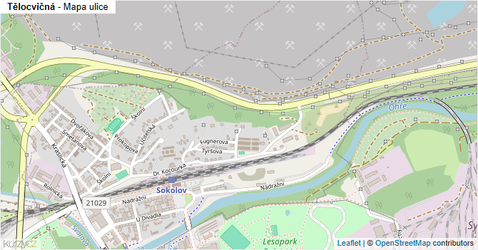 Tělocvičná - mapa ulice