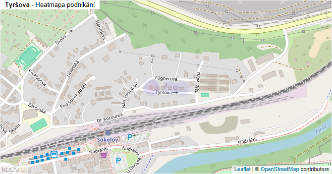 Tyršova - mapa podnikání