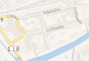 U Divadla v obci Sokolov - mapa ulice