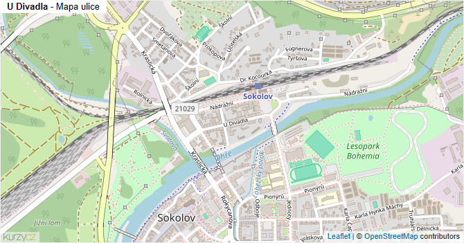 U Divadla - mapa ulice