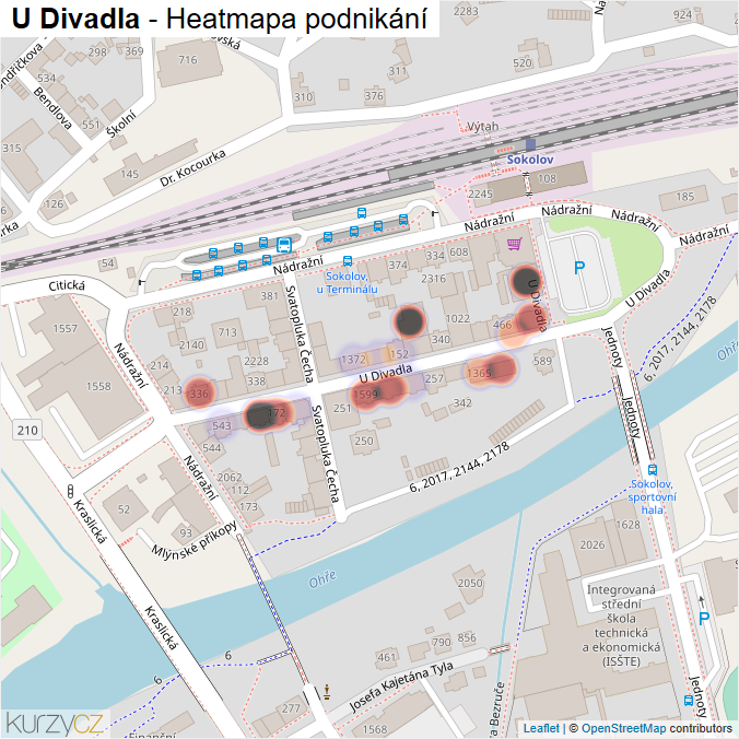 Mapa U Divadla - Firmy v ulici.