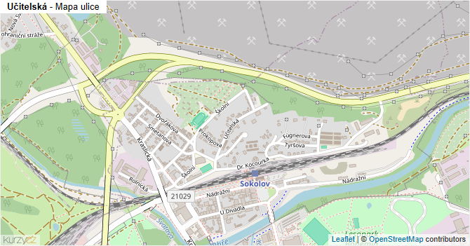 Učitelská - mapa ulice