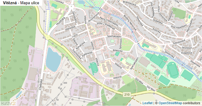 Vítězná - mapa ulice