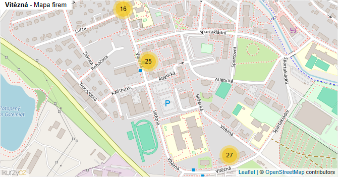 Vítězná - mapa firem