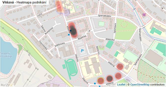 Vítězná - mapa podnikání