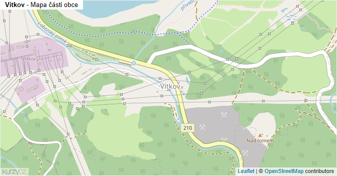 Vítkov - mapa části obce