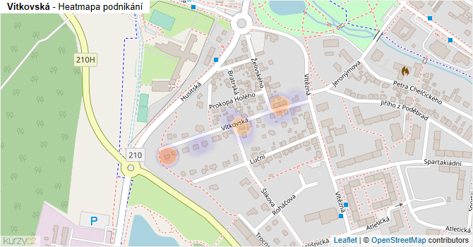 Vítkovská - mapa podnikání