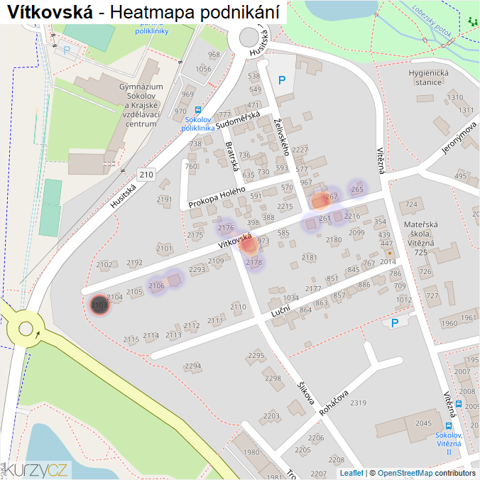 Mapa Vítkovská - Firmy v ulici.