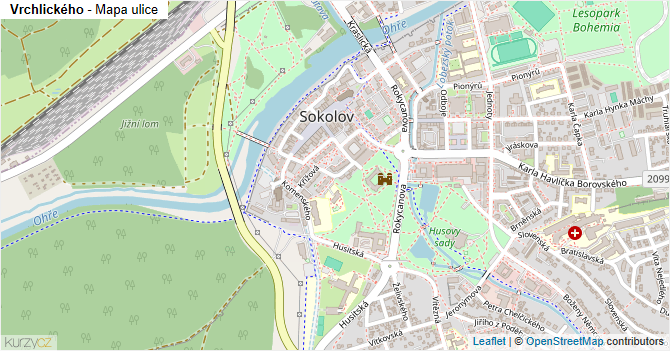 Vrchlického - mapa ulice