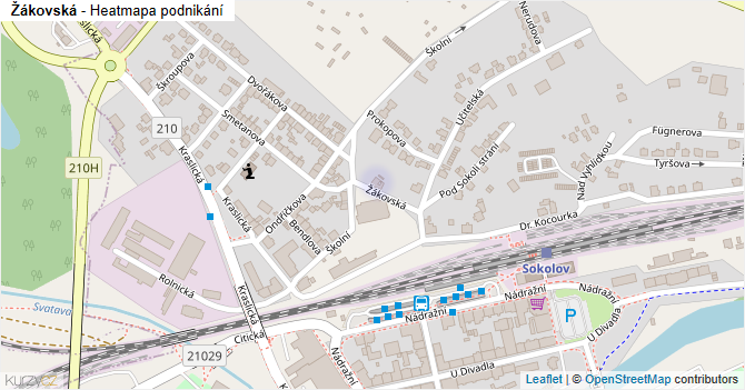 Žákovská - mapa podnikání