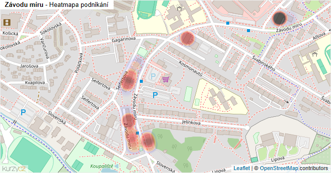 Závodu míru - mapa podnikání