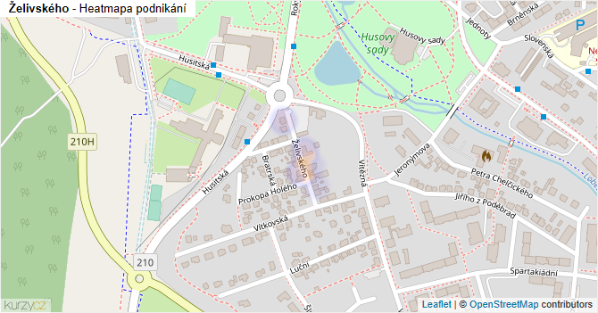 Želivského - mapa podnikání