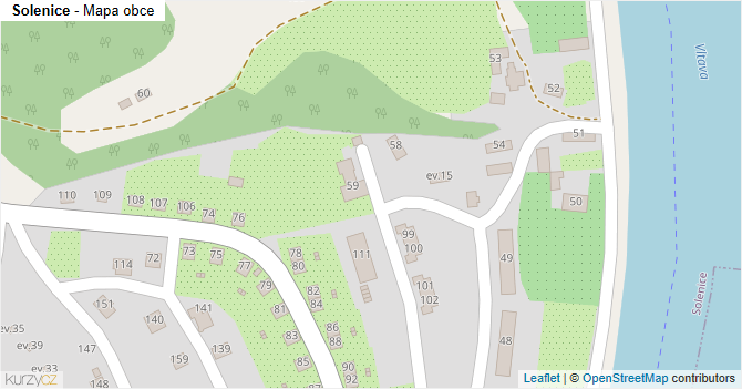 Solenice - mapa obce