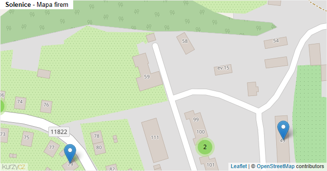 Solenice - mapa firem