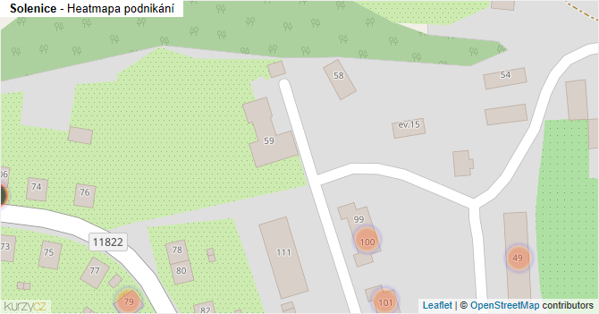 Solenice - mapa podnikání