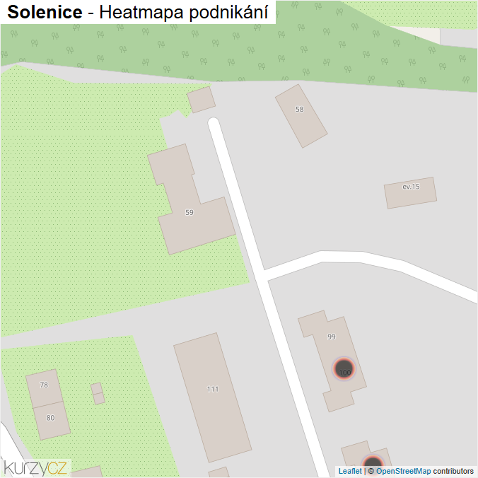Mapa Solenice - Firmy v obci.
