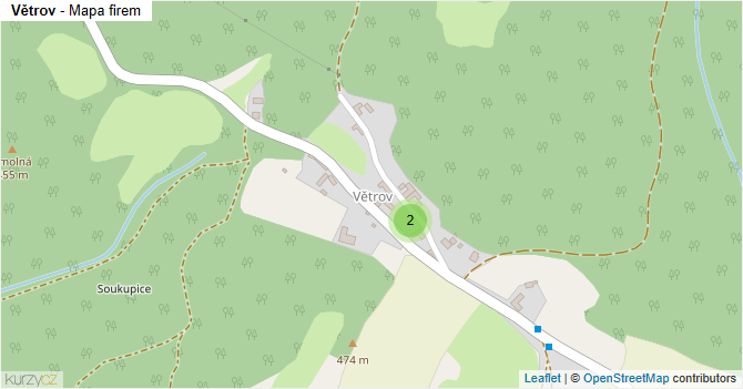 Větrov - mapa firem
