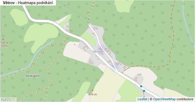 Větrov - mapa podnikání