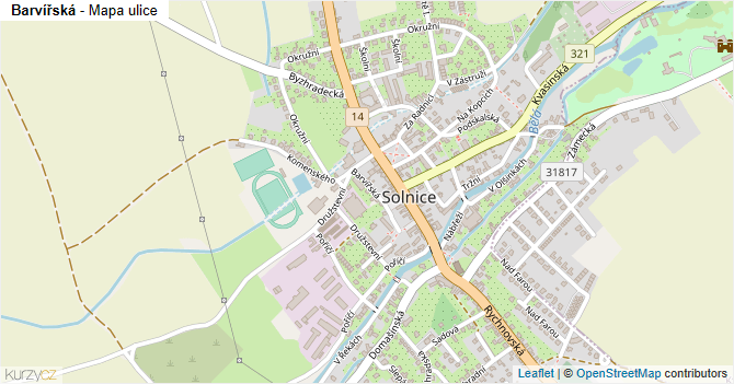 Barvířská - mapa ulice