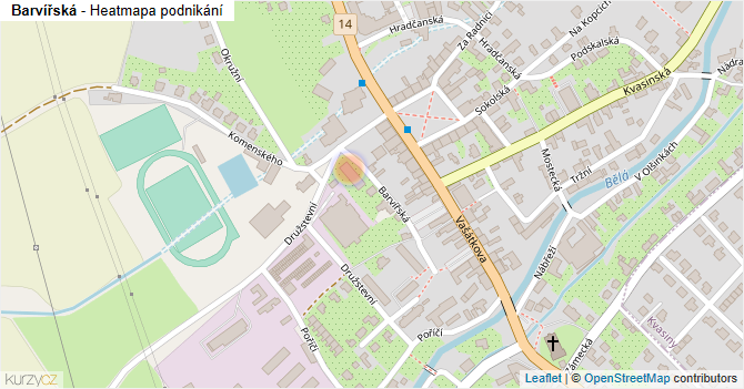 Barvířská - mapa podnikání