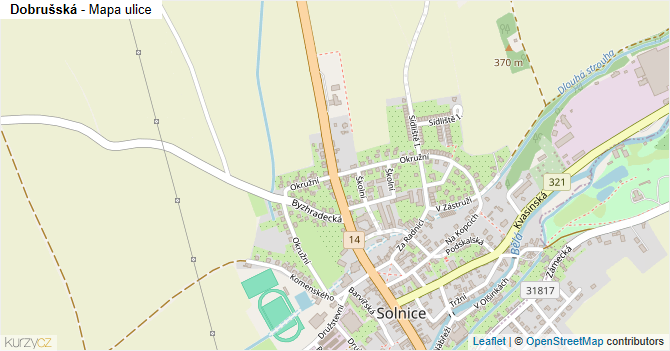 Dobrušská - mapa ulice