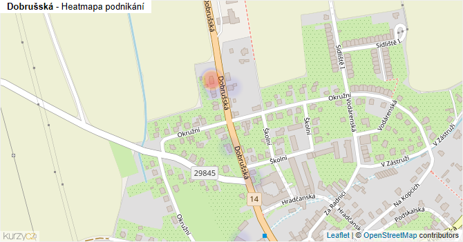 Dobrušská - mapa podnikání