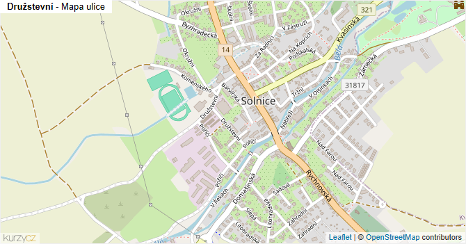 Družstevní - mapa ulice