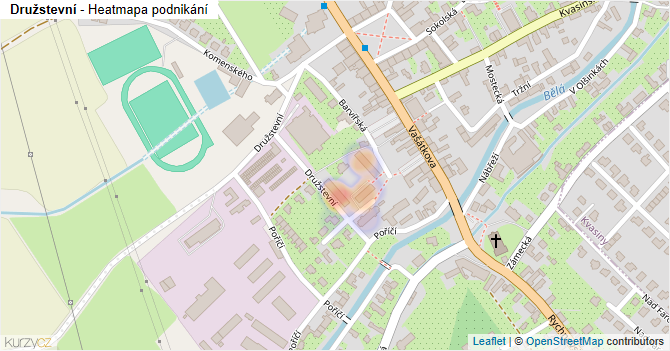Družstevní - mapa podnikání