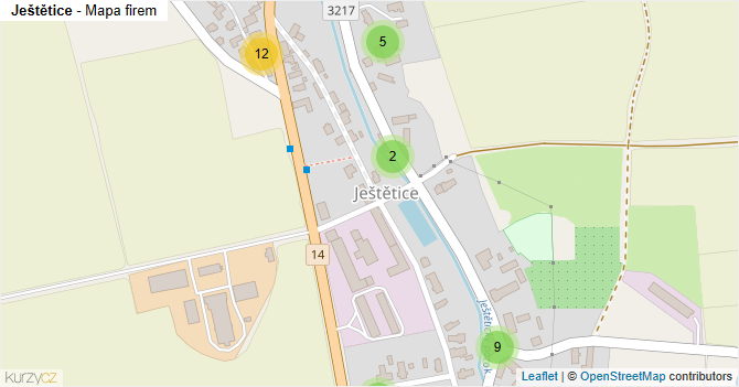 Ještětice - mapa firem