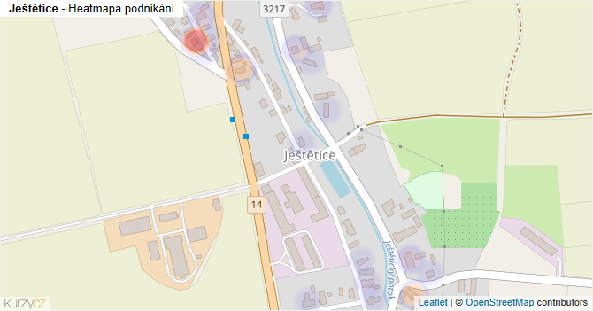 Ještětice - mapa podnikání