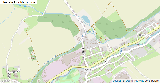 Ještětická - mapa ulice