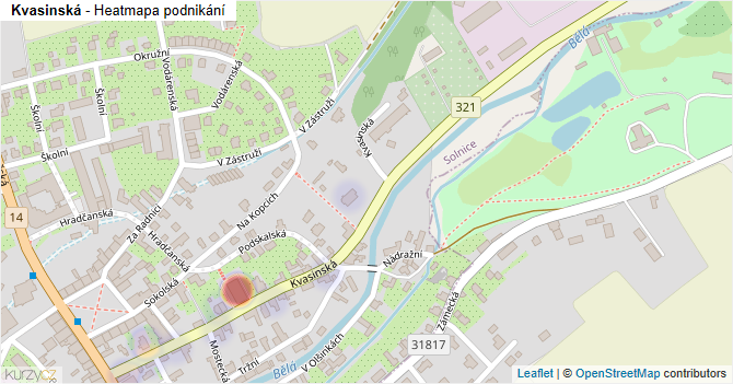 Kvasinská - mapa podnikání