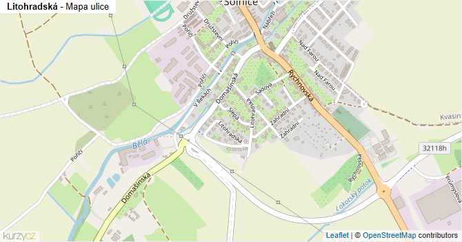 Litohradská - mapa ulice