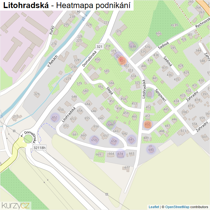 Mapa Litohradská - Firmy v ulici.