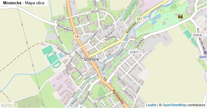 Mostecká - mapa ulice