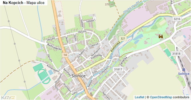 Na Kopcích - mapa ulice