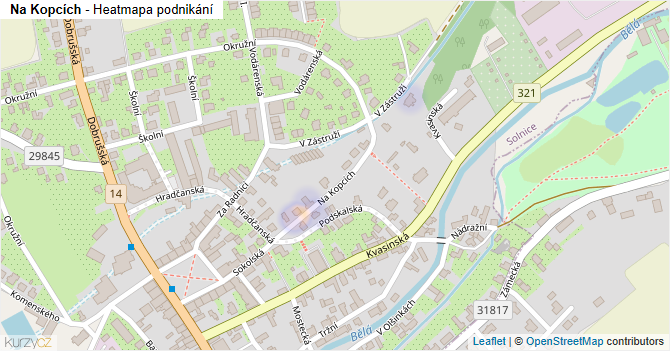 Na Kopcích - mapa podnikání