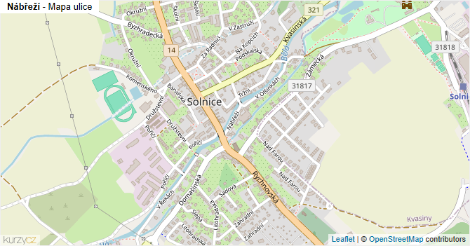Nábřeží - mapa ulice