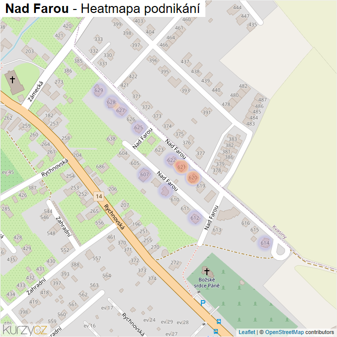 Mapa Nad Farou - Firmy v ulici.