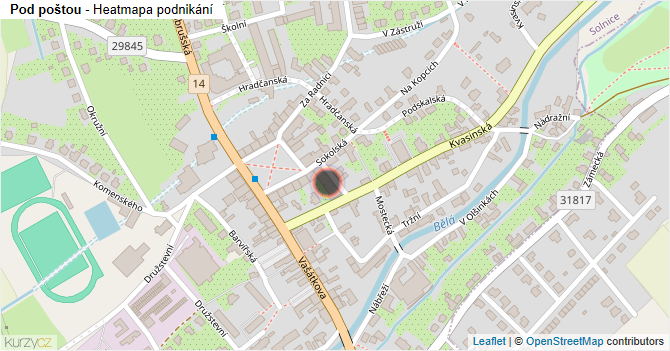 Pod poštou - mapa podnikání