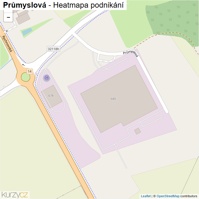Mapa Průmyslová - Firmy v ulici.