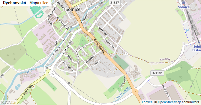Rychnovská - mapa ulice